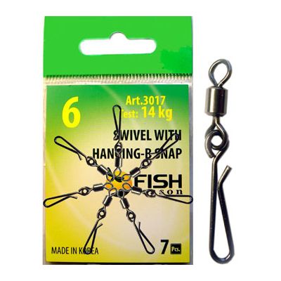 Вертлюжок с быстросъёмной застежкой Hanging-B, №6 (14 кг), (упак. 7 шт)